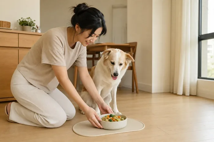毛孩在自己家吃平常的飼料